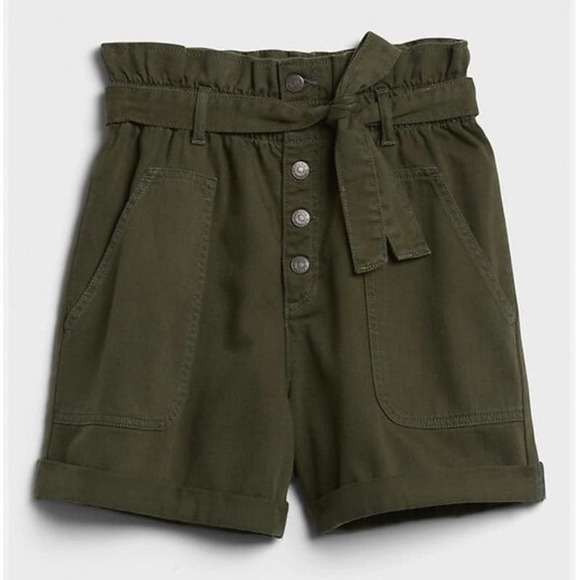 Banana Republic UTILITY TIE-WAIST SHORT 4 INCH Green Women’s Medium - Picture 1 of 5